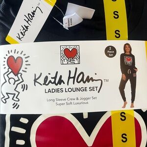 Keith Haring Ladies Lounge Set - Black and Red